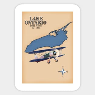 Lake Ontario USA Canada map Sticker